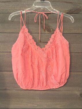 FREE PEOPLE Women's Coral Lace-Trim Camisole Tank Top